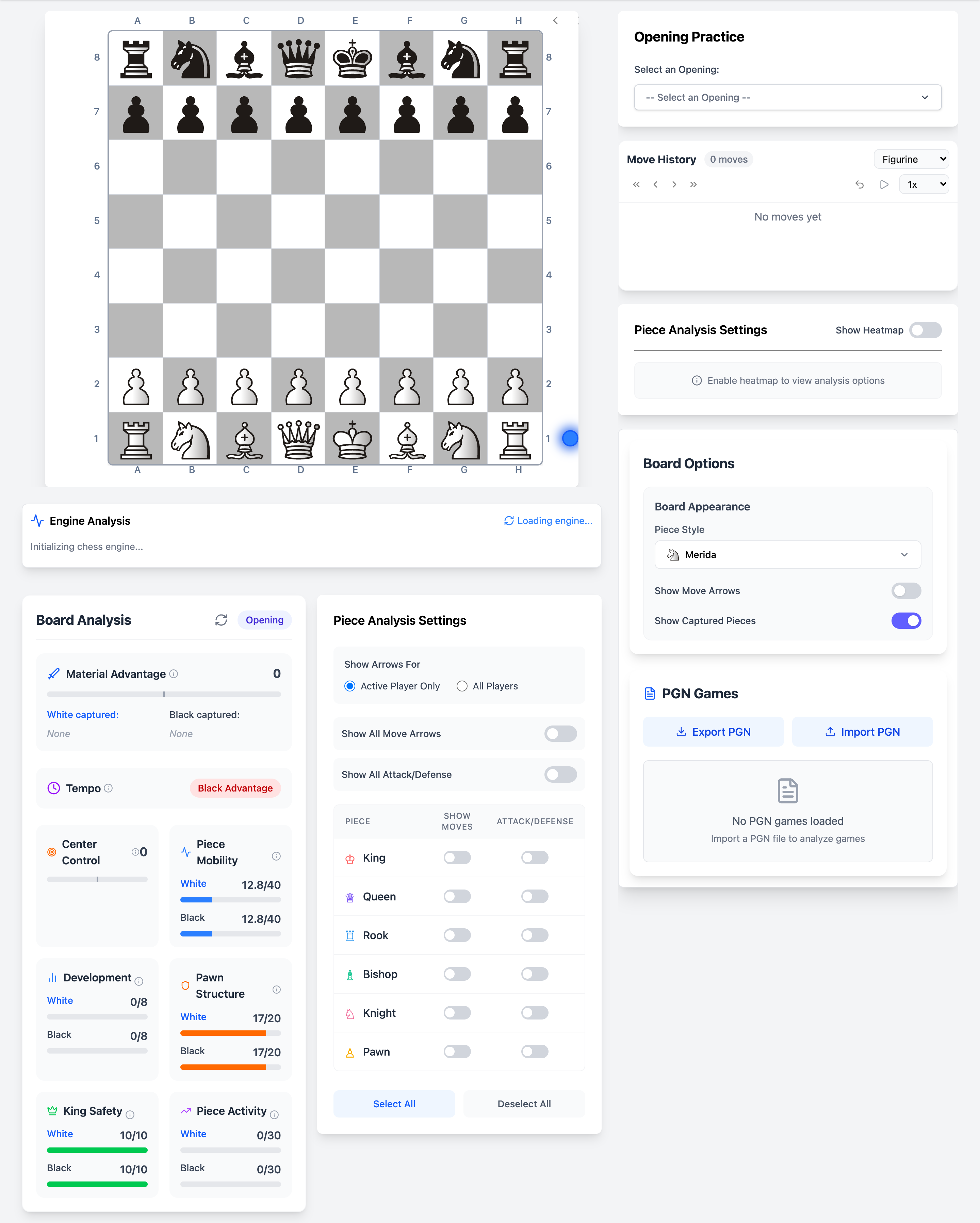 Chessyi opening practice mode with move validation
