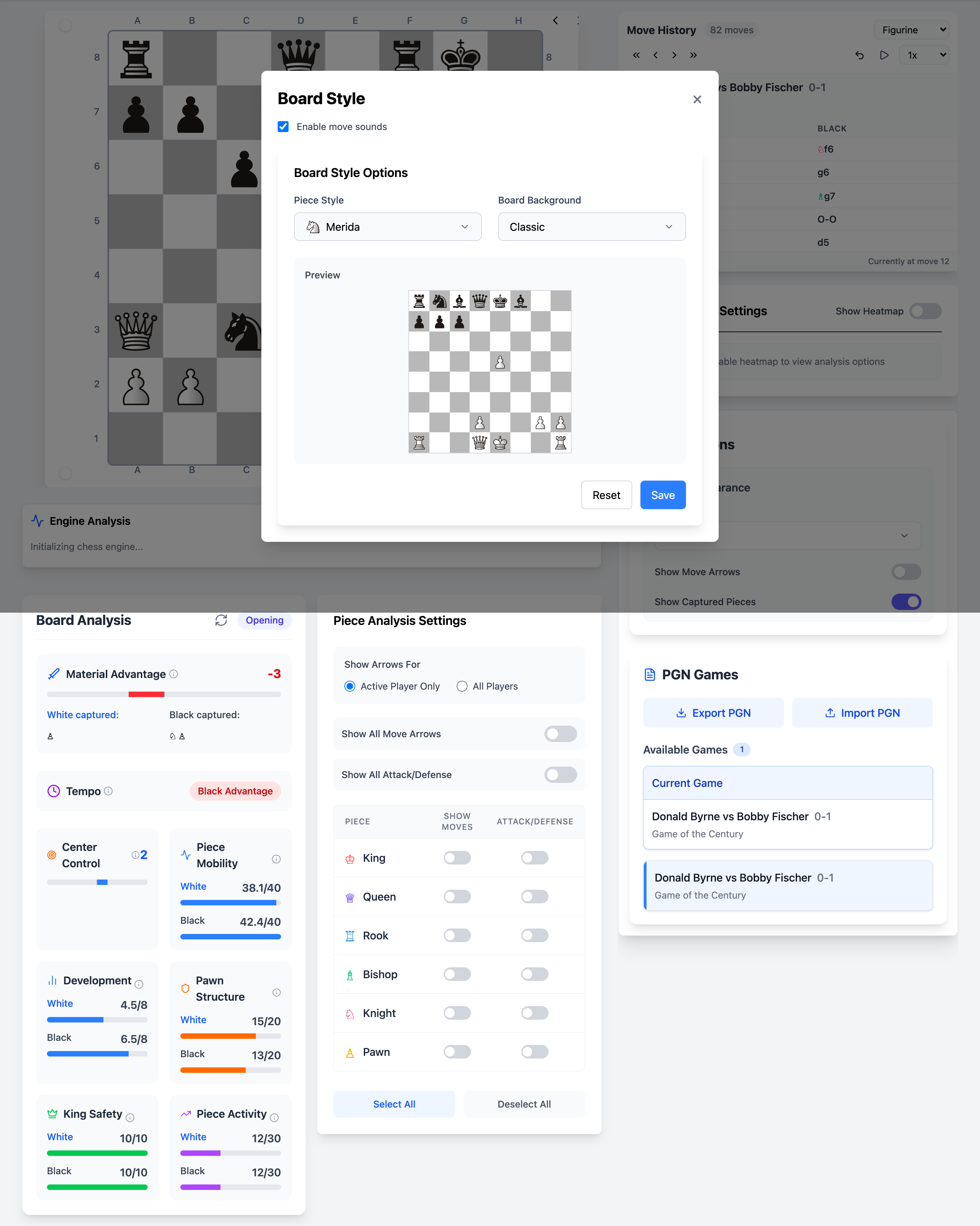 Chessyi board themes and SVG piece set customization